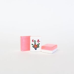 2 Layer Light Pink Sparkle Mahjongg tile set- Engraved and Hand Painted