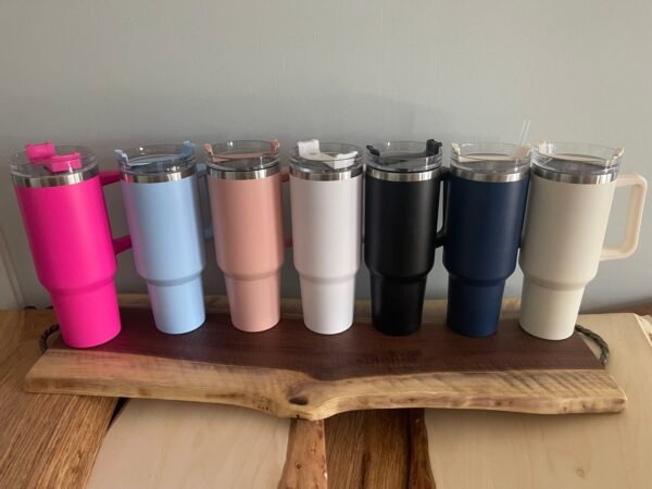 Large Tumbler-  with Handle & Straw - Image 2