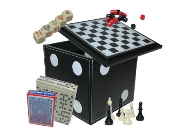 5 in 1 Dice Cube Game Set-Black