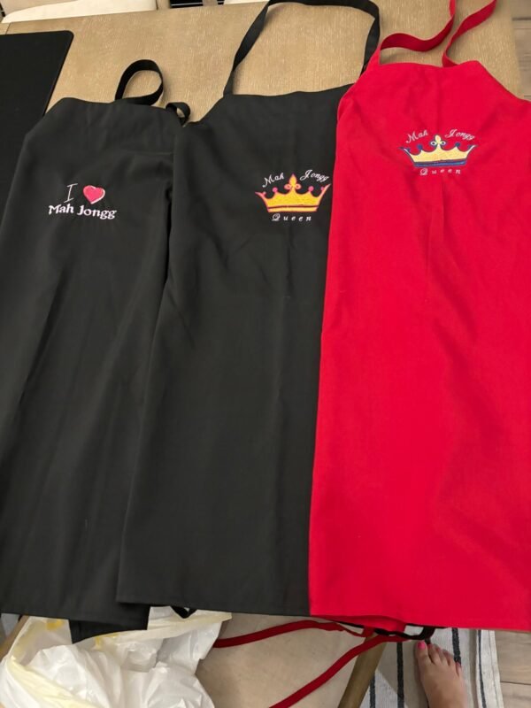 Mah Jongg Embroidered Aprons