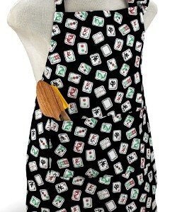 Black Apron with Mah Jongg Tiles