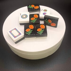 Custom Set-  3 Layer Black tile set with  Orange Gerber Daisy Flower