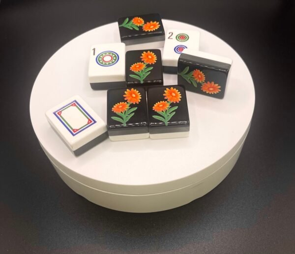 Custom Set-  3 Layer Black tile set with  Orange Gerber Daisy Flower