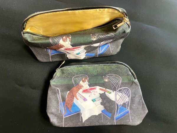 Cats playing Mahjongg Cosmetic Bag