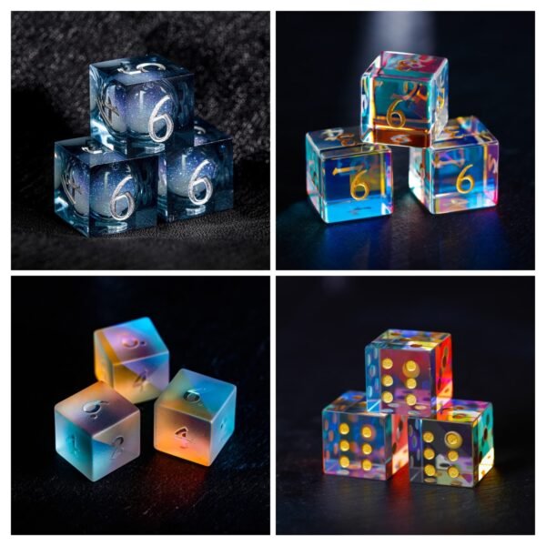 Fantastic Gorgeous Glass Dice set  (numbers or pip set available)