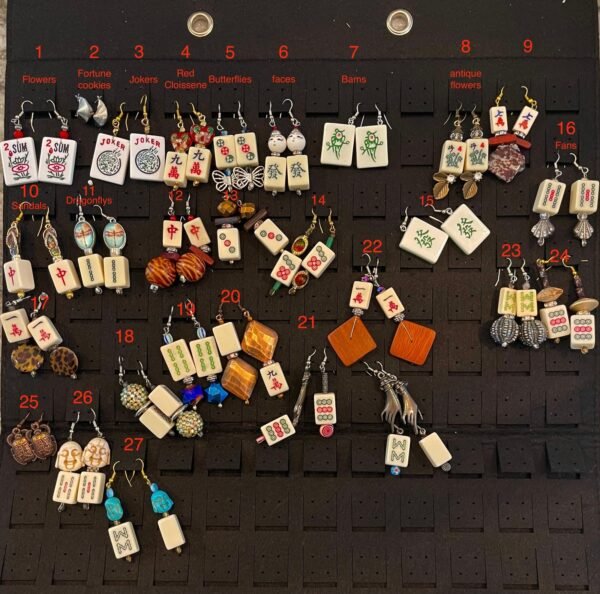 Custom Made Unique Mah Jongg Earrings