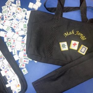 Black Shoulder bag with Mahjong  Embroidery  (also includes rack and tile bag)