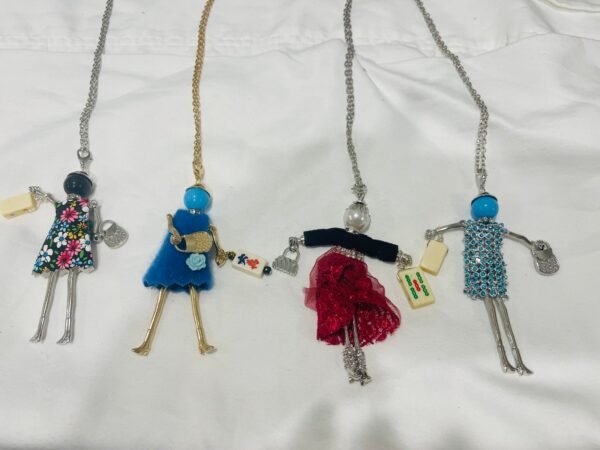 Fashion Mah Jongg Lady Necklace Jewelry - Image 5