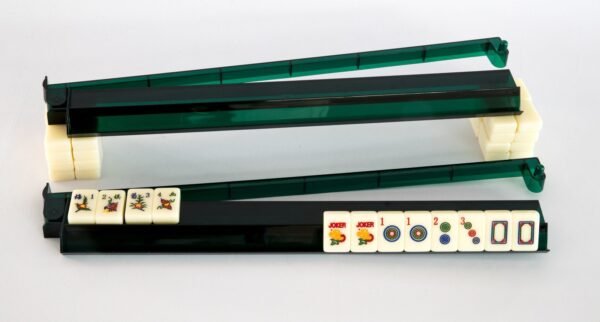 Dark Green Mahjong Racks With Attached Helping Hands