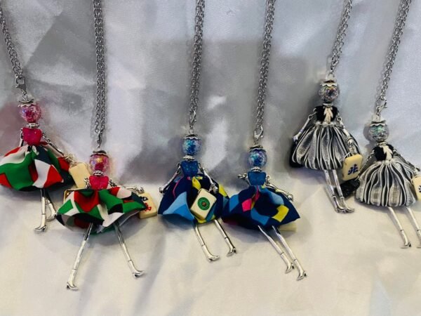 Fashion Mah Jongg Lady Necklace Jewelry