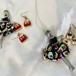 Mah Jongg Ladies necklace with matching earrings