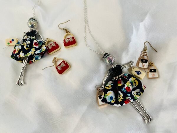 Mah Jongg Ladies necklace with matching earrings