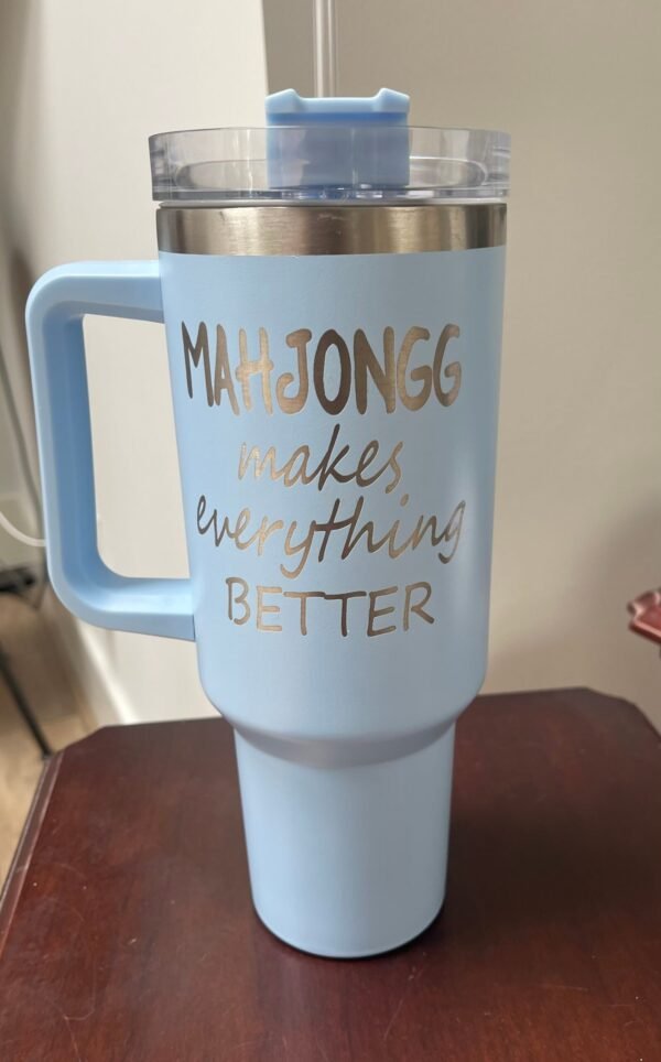 Large Tumbler-  with Handle & Straw