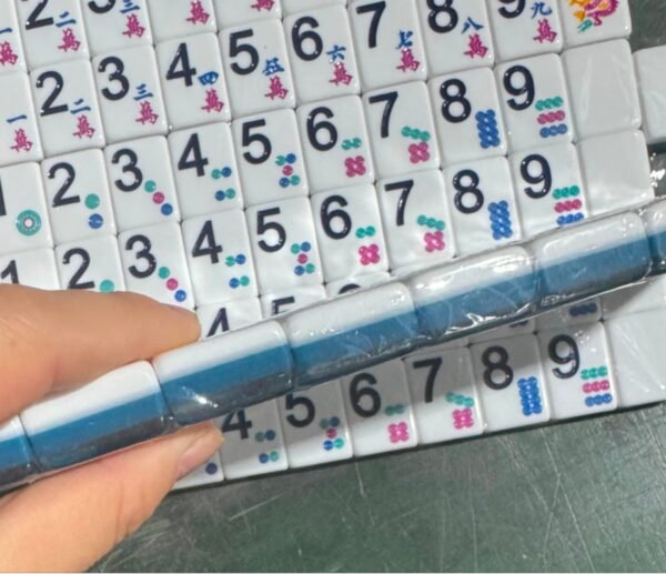 3- Layer Tile Large Number MahJong tile Set (Jewel tone ink) - Image 3