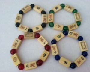 Mah Jongg Tile and Glass Bead Bracelet