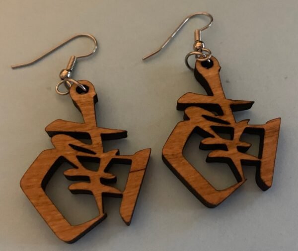 Natural Hardwood Earrings with Stainless Steel Hooks