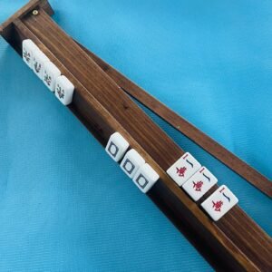 Custom handcrafted Wooden Mahjong Rack  made of Pine wood - 3 colors (Natural, Gray, Warm Brown)
