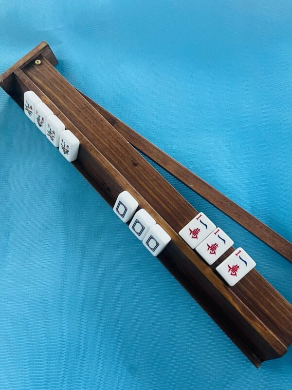 Custom handcrafted Wooden Mahjong Rack  made of Pine wood - 3 colors (Natural, Gray, Warm Brown)