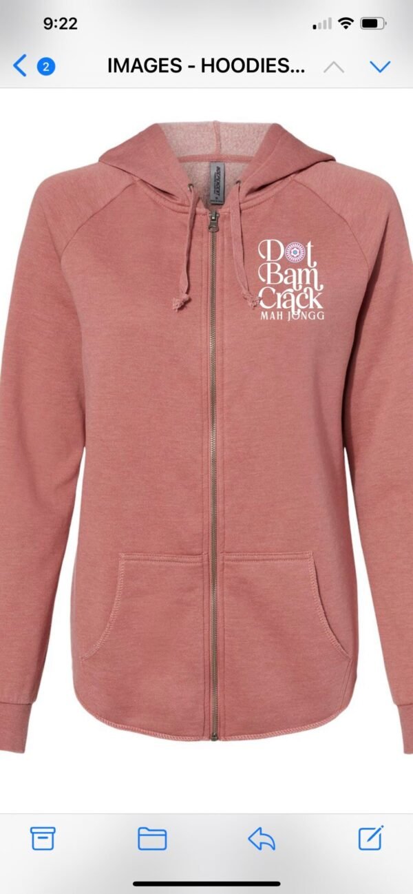 Mah Jongg Zipper Sweatshirt jacket with Hood (super soft)- 3 Color choices