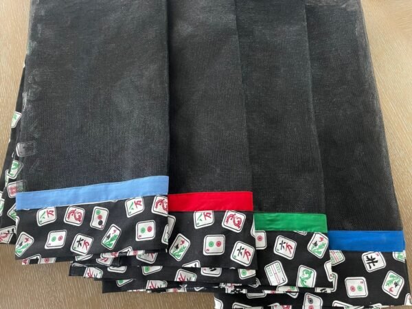 Mah Jongg  Table Mat -Mesh center with Mah Jongg design +  Colored Accent