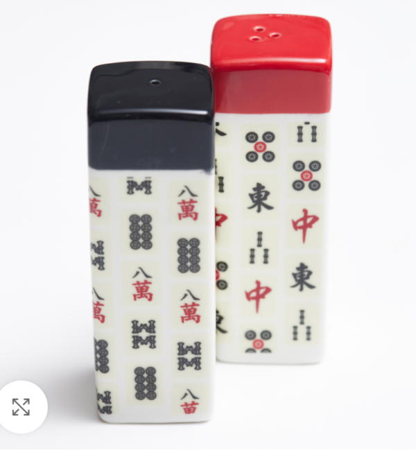 Mah Jongg Porcelain Salt & Pepper Shakers