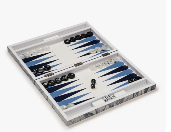 Aurosi Blue Marble Wave Backgammon set - Image 2