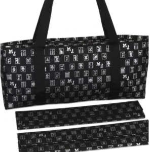 Black/Silver over the shoulder MahJongg Soft Carrying Case with Velcro Wraps
