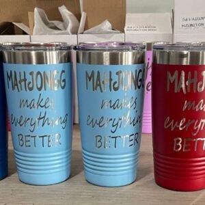 Mah Jongg Tumbler (Hot & Cold Beverages) 20 oz- 5 colors available