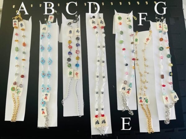 Custom made Unique Mah Jongg Eyeglasses or Mask holder Jewelry
